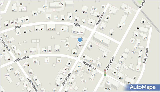 Warszawa, Rejonowa, 21, mapa Warszawy
