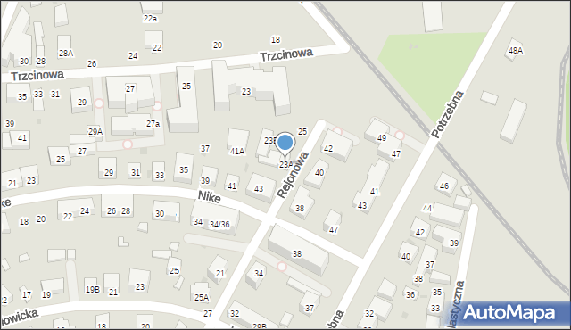 Warszawa, Rejonowa, 23A, mapa Warszawy