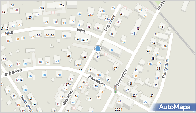 Warszawa, Rejonowa, 34, mapa Warszawy