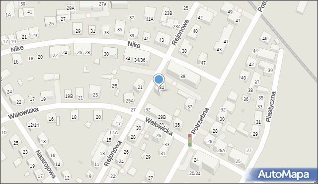 Warszawa, Rejonowa, 34A, mapa Warszawy