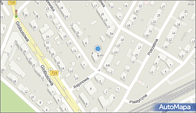 Warszawa, Rejonowa, 5, mapa Warszawy