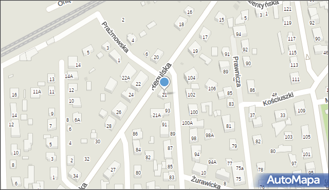 Warszawa, Regulska, 21, mapa Warszawy