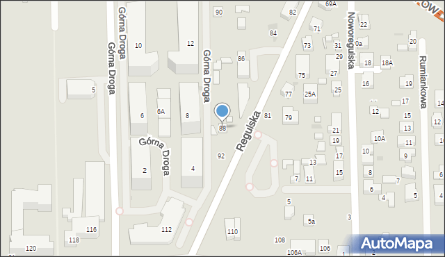 Warszawa, Regulska, 88, mapa Warszawy