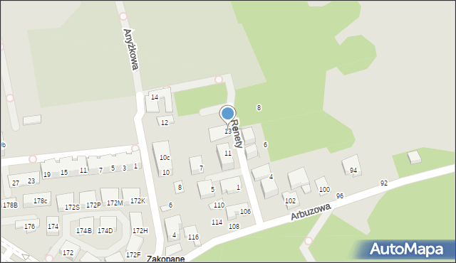 Warszawa, Renety, 13, mapa Warszawy