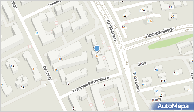 Warszawa, Relaksowa, 37, mapa Warszawy