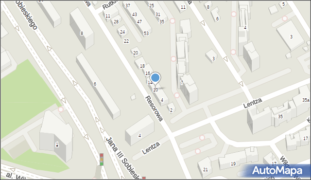 Warszawa, Resorowa, 10, mapa Warszawy