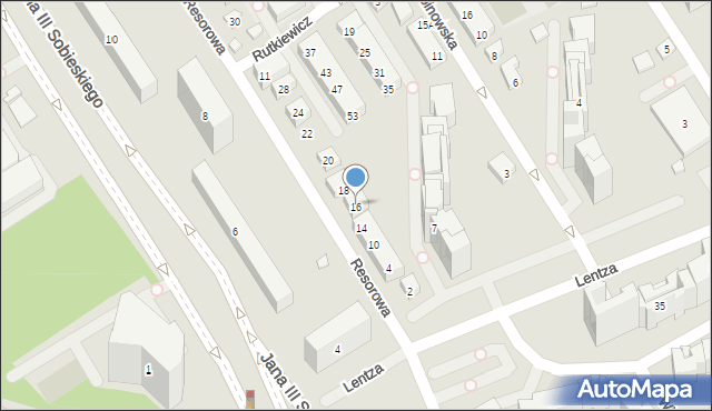 Warszawa, Resorowa, 16, mapa Warszawy