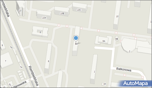 Warszawa, Rembielińska, 8A, mapa Warszawy