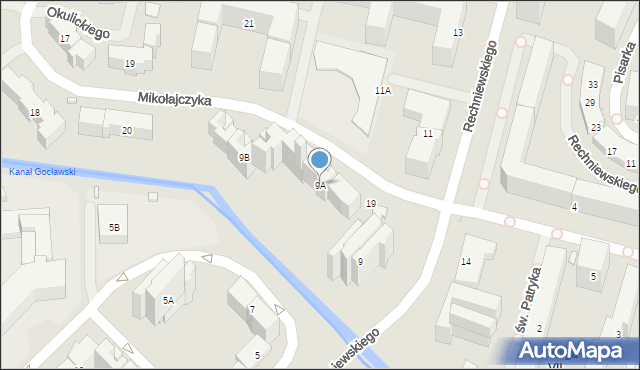 Warszawa, Rechniewskiego Tadeusza, 9A, mapa Warszawy