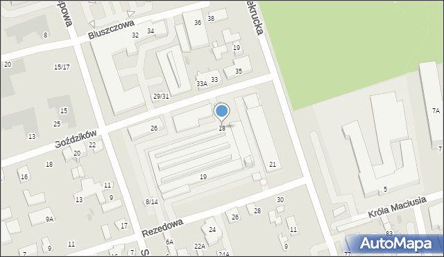 Warszawa, Rezedowa, 18, mapa Warszawy