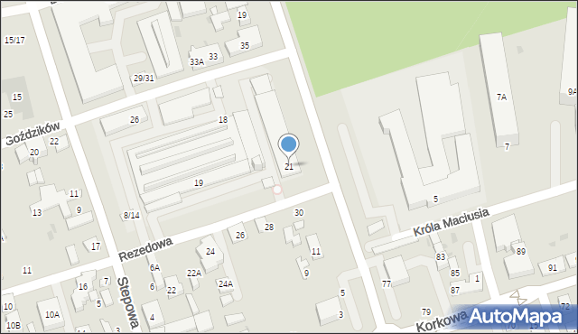 Warszawa, Rezedowa, 21, mapa Warszawy