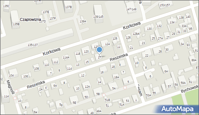 Warszawa, Reszelska, 17, mapa Warszawy