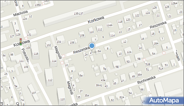 Warszawa, Reszelska, 6, mapa Warszawy