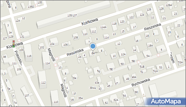 Warszawa, Reszelska, 6A, mapa Warszawy