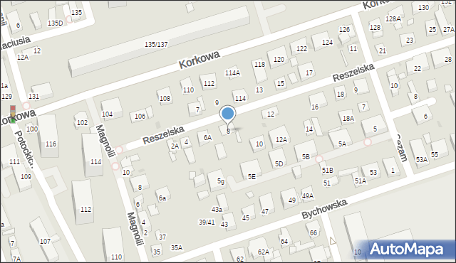 Warszawa, Reszelska, 8, mapa Warszawy