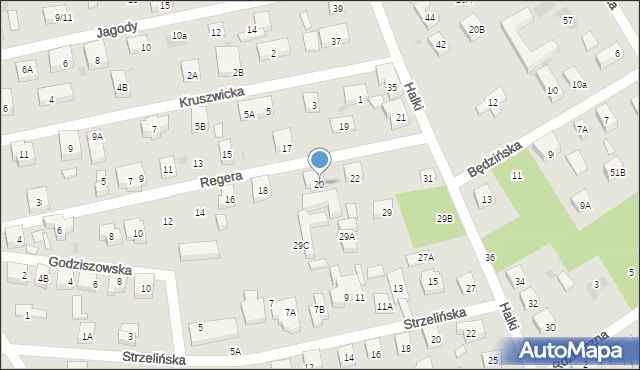 Warszawa, Regera Tadeusza, 20, mapa Warszawy