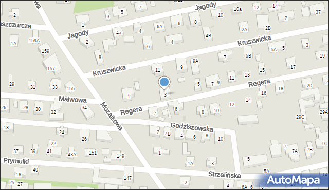 Warszawa, Regera Tadeusza, 3, mapa Warszawy