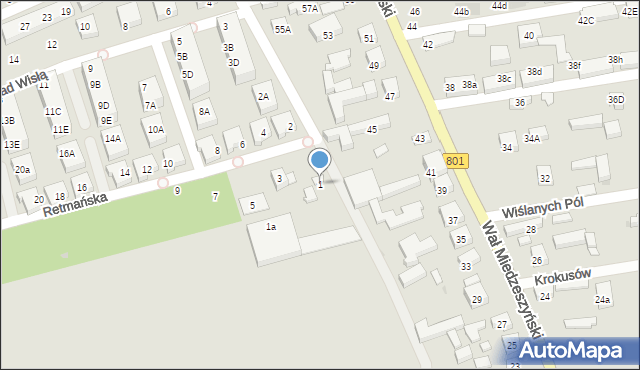 Warszawa, Retmańska, 1, mapa Warszawy
