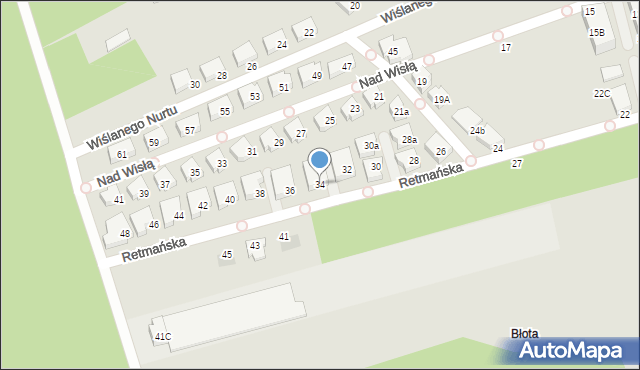 Warszawa, Retmańska, 34, mapa Warszawy