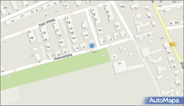 Warszawa, Retmańska, 9, mapa Warszawy