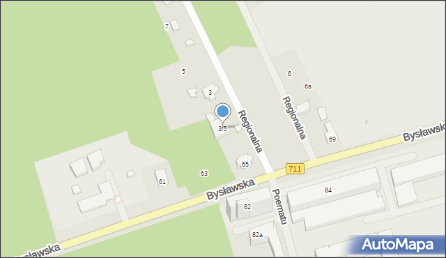 Warszawa, Regionalna, 3/5, mapa Warszawy