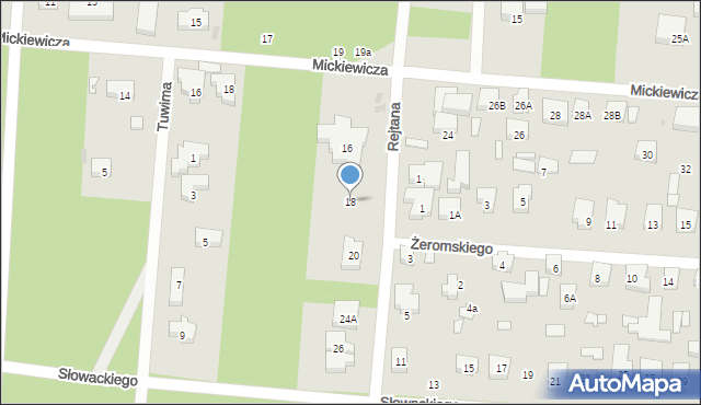 Warszawa, Rejtana Tadeusza, 18, mapa Warszawy