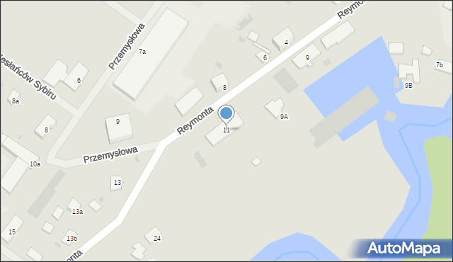 Węgorzewo, Reymonta Władysława, 11, mapa Węgorzewo