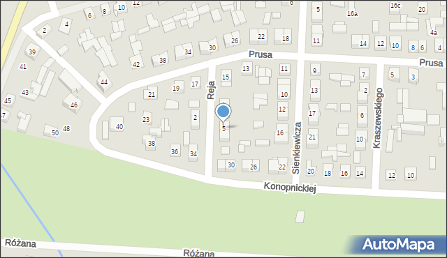 Węgrów, Reja Mikołaja, 5, mapa Węgrów