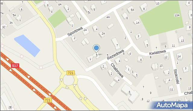 Wiązowna, Rezedowa, 3, mapa Wiązowna