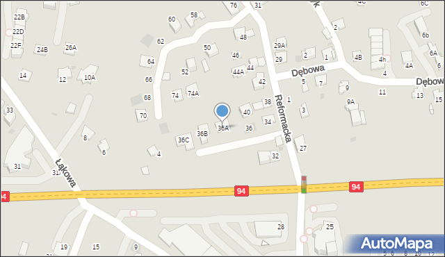 Wieliczka, Reformacka, 36A, mapa Wieliczka