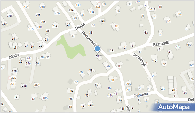 Wieliczka, Reformacka, 54, mapa Wieliczka