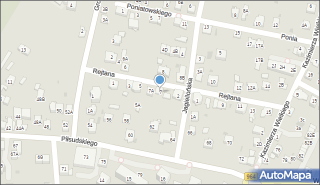 Wieliczka, Rejtana Tadeusza, 7, mapa Wieliczka