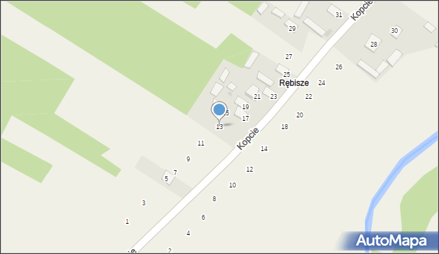 Wilcza Wola, Rębisze, 13, mapa Wilcza Wola