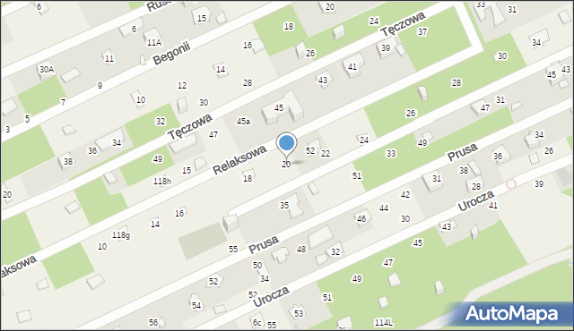 Wolica, Relaksowa, 20, mapa Wolica