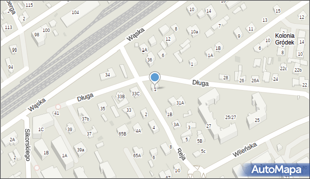 Wołomin, Reja Mikołaja, 1, mapa Wołomin