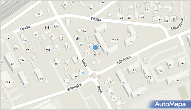 Wołomin, Reja Mikołaja, 5B, mapa Wołomin