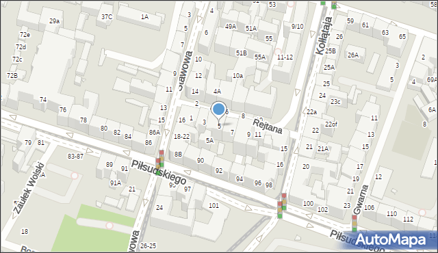 Wrocław, Rejtana Tadeusza, 5, mapa Wrocławia