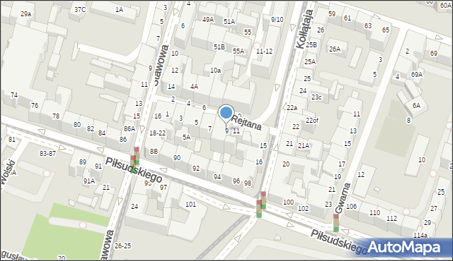 Wrocław, Rejtana Tadeusza, 9, mapa Wrocławia