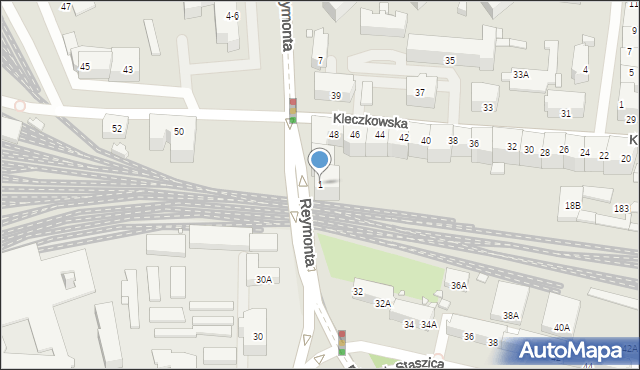 Wrocław, Reymonta Władysława, 1, mapa Wrocławia