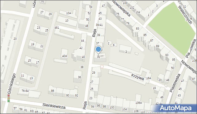 Wrocław, Reja Mikołaja, 31, mapa Wrocławia