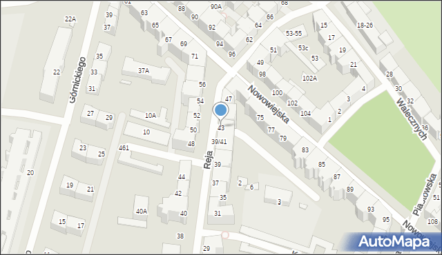 Wrocław, Reja Mikołaja, 43, mapa Wrocławia