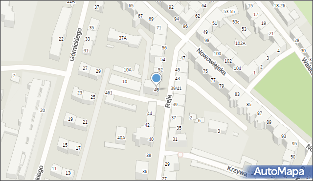 Wrocław, Reja Mikołaja, 48, mapa Wrocławia