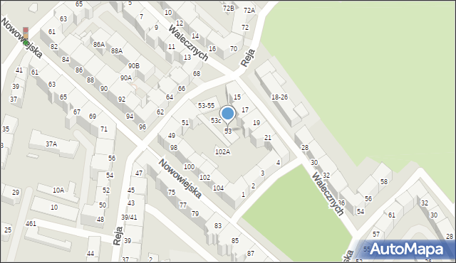 Wrocław, Reja Mikołaja, 53, mapa Wrocławia