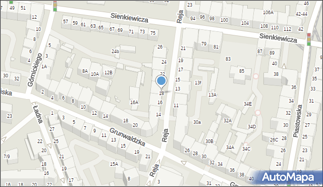 Wrocław, Reja Mikołaja, 18, mapa Wrocławia