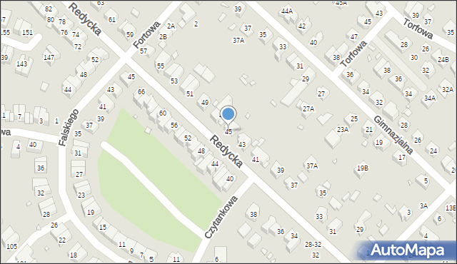 Wrocław, Redycka, 45, mapa Wrocławia