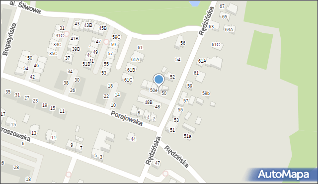 Wrocław, Rędzińska, 50b, mapa Wrocławia