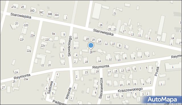 Wschowa, Reymonta Władysława, 16, mapa Wschowa