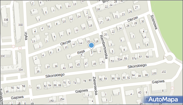 Ząbki, Reja Mikołaja, 3, mapa Ząbki