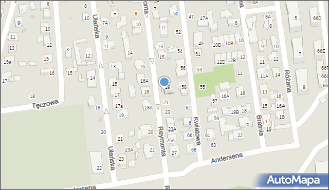 Ząbki, Reymonta Władysława, 19A, mapa Ząbki