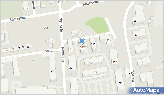 Ząbki, Reymonta Władysława, 29A, mapa Ząbki